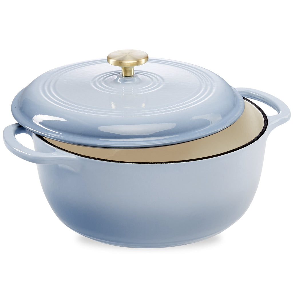 Cast-Iron Dutch Oven Kitchen Cookware w/ Enamel Handles - 7.5qt