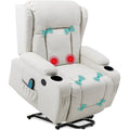 Electric Power Lift Recliner Massage Chair w/ Heat USB Port Cupholders