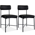 Dining Chair Set of 2 Faux Leather Standard Height Metal Frame