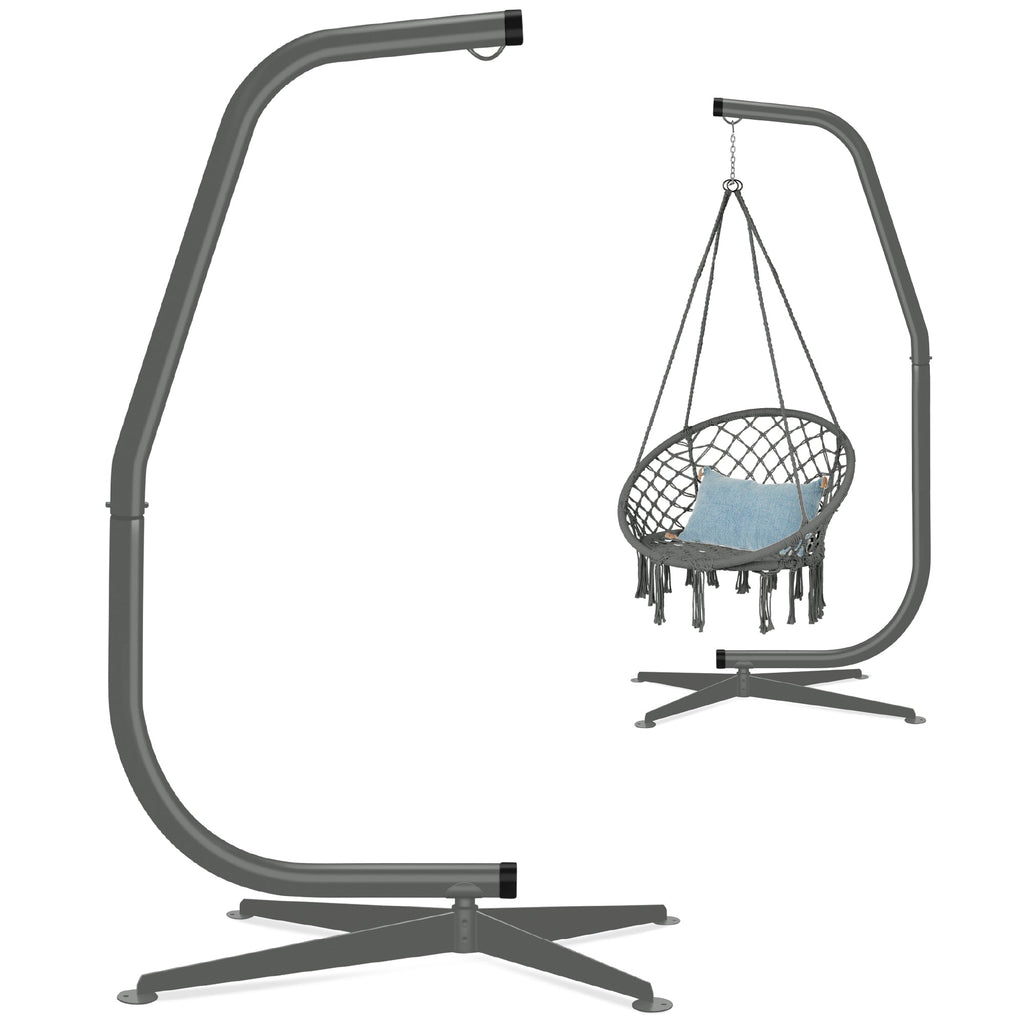 Curved Hanging Hammock C-Stand w/ All-Weather Steel Frame - Stand Only