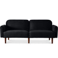 Curved Convertible Futon Velvet Fabric Split-Back Sleeper Bed