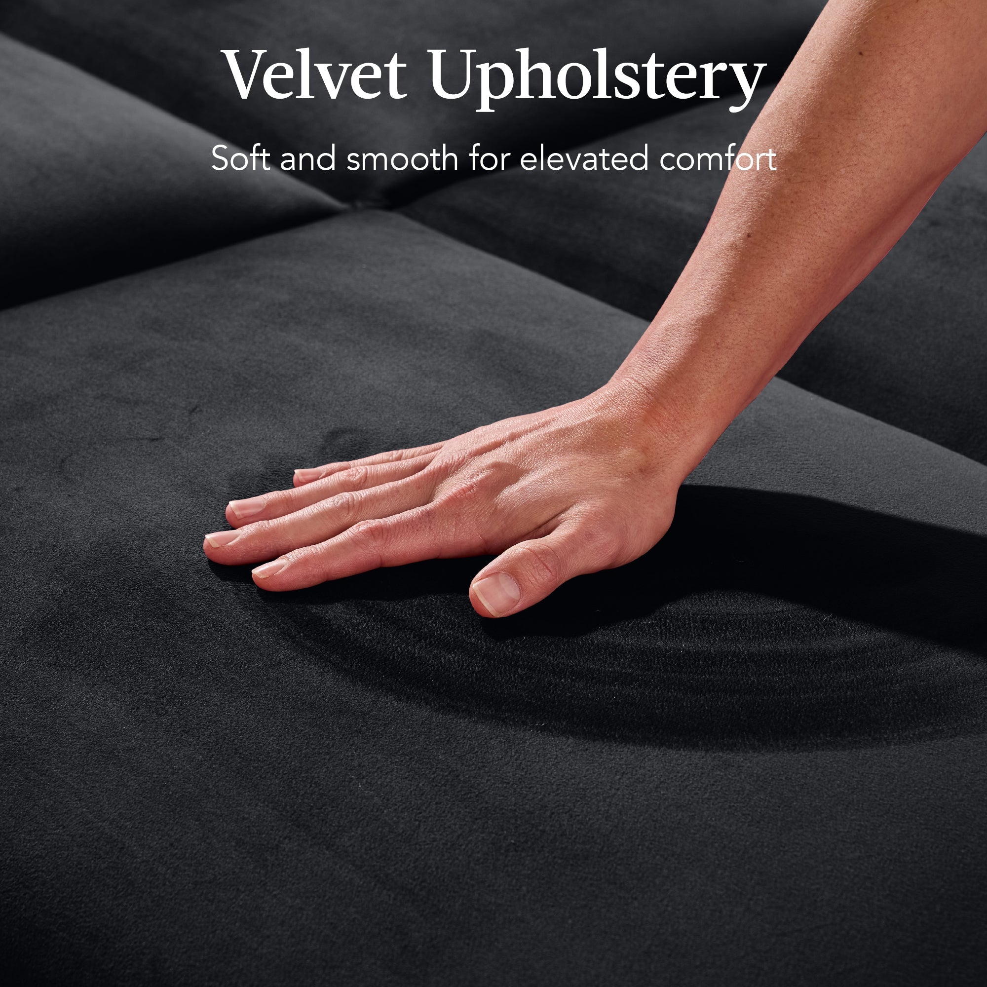 Curved Convertible Futon Velvet Fabric Split-Back Sleeper Bed