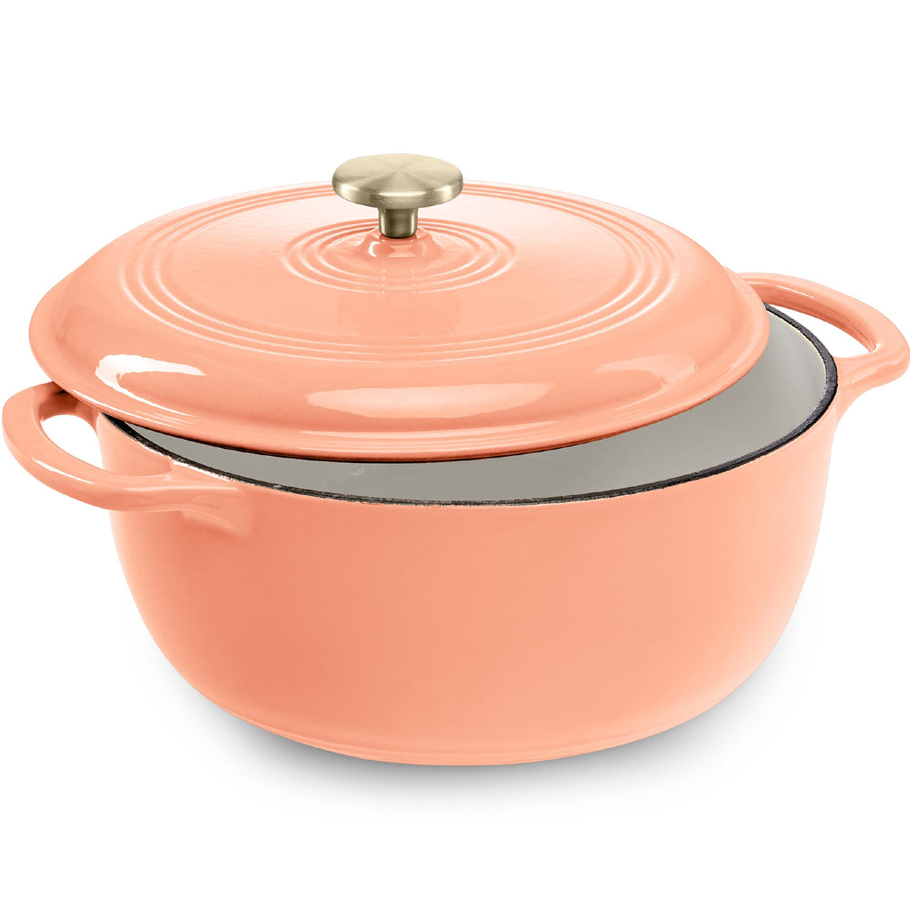 Cast-Iron Dutch Oven Kitchen Cookware w/ Enamel Handles - 7.5qt