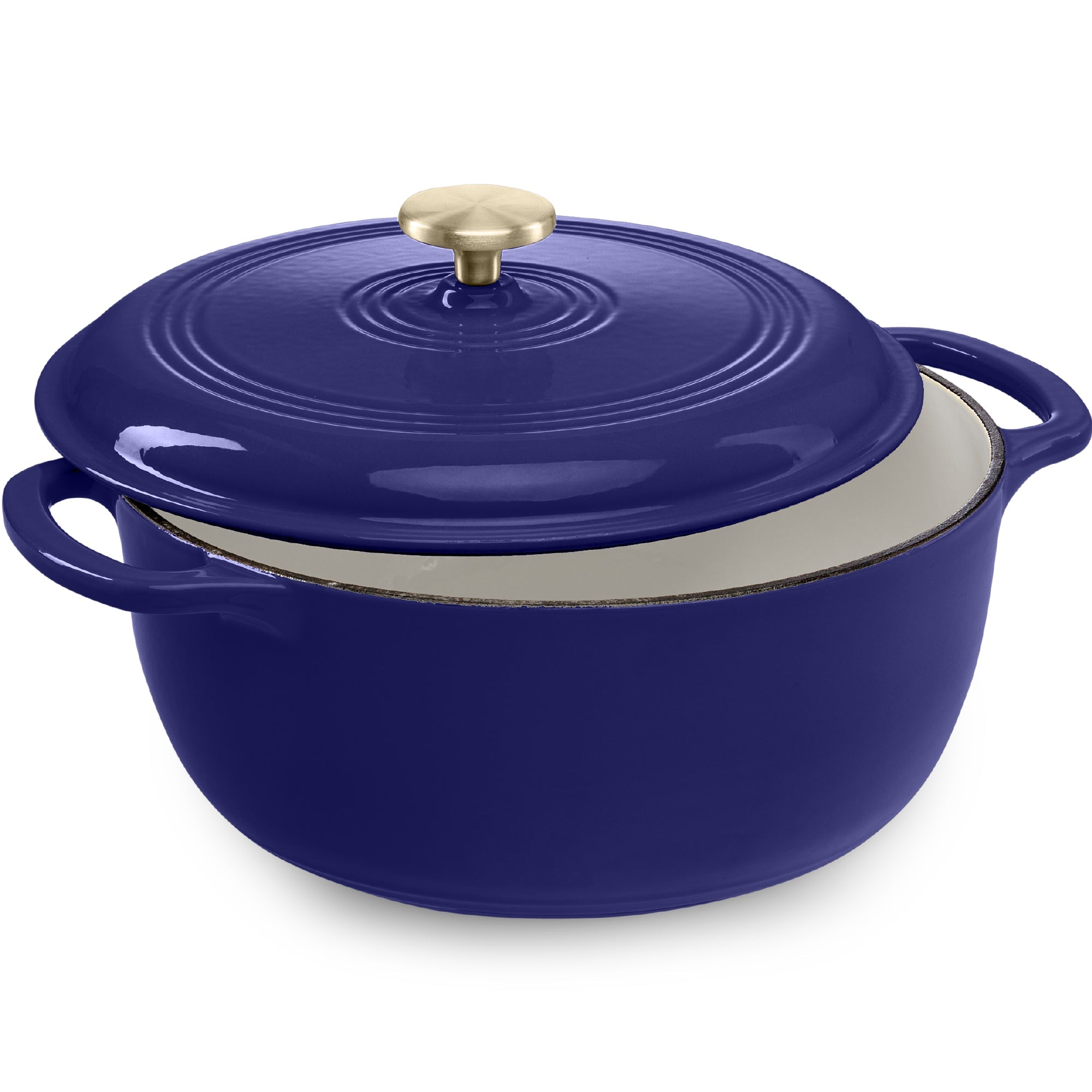 Cast-Iron Dutch Oven Kitchen Cookware w/ Enamel Handles - 7.5qt