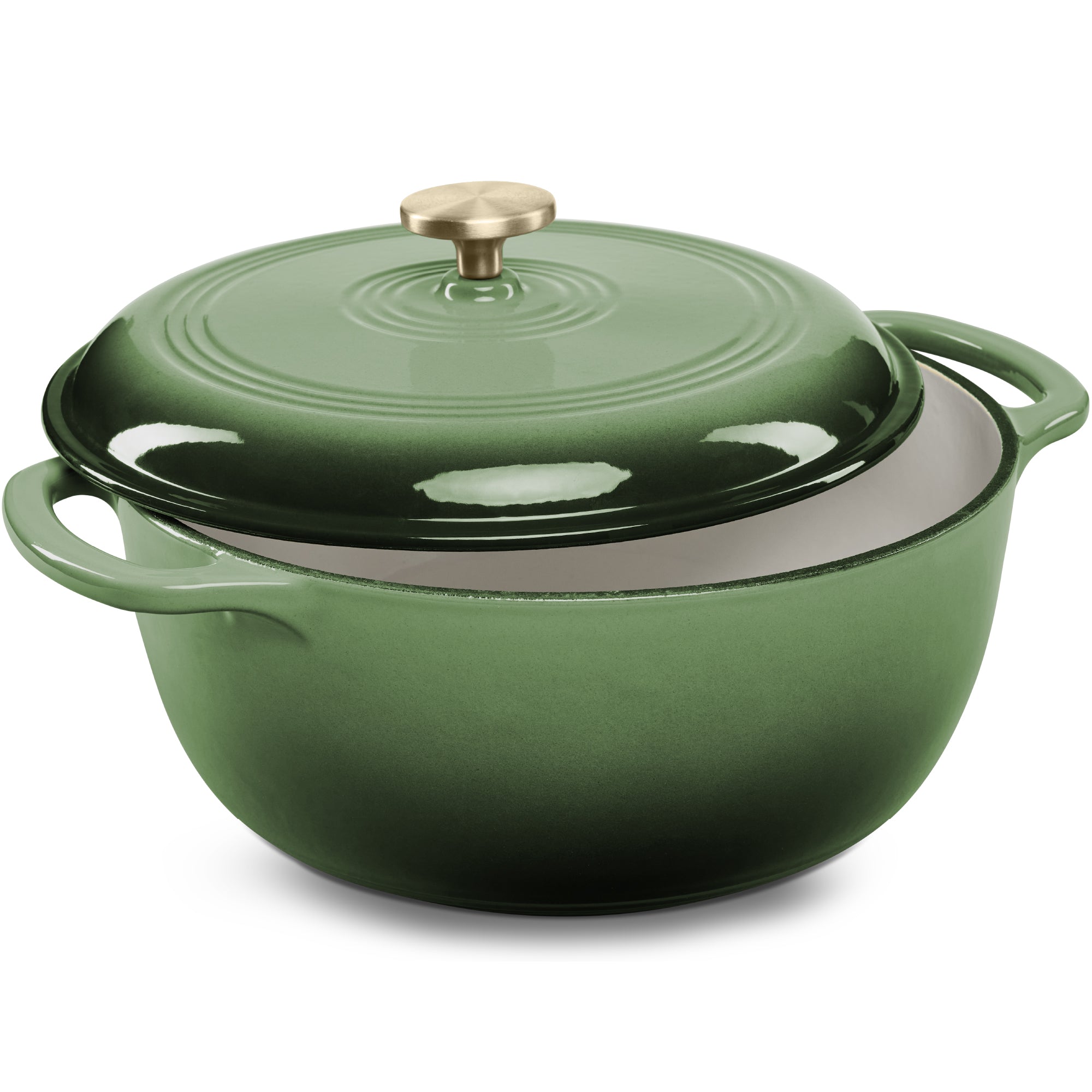 Cast-Iron Dutch Oven Kitchen Cookware w/ Enamel Handles - 7.5qt
