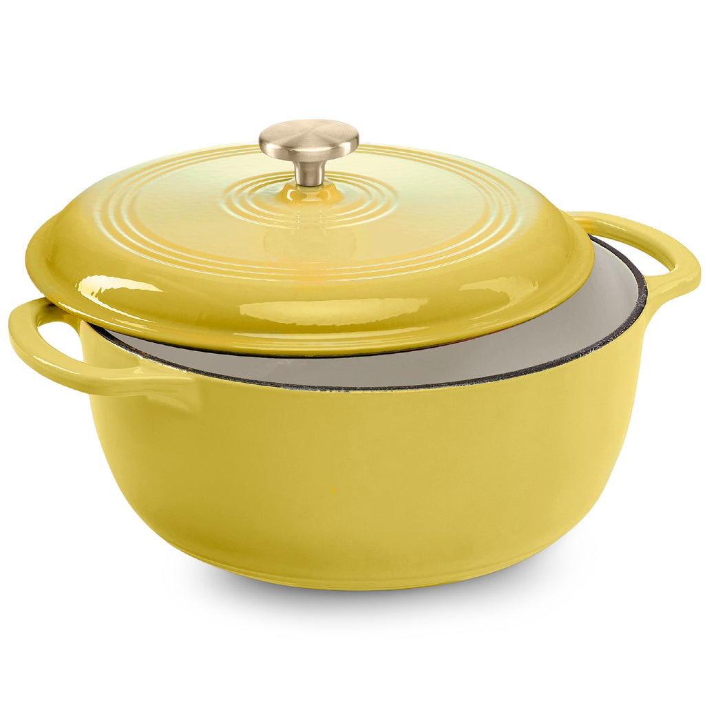 Cast-Iron Dutch Oven Kitchen Cookware w/ Enamel Handles - 7.5qt