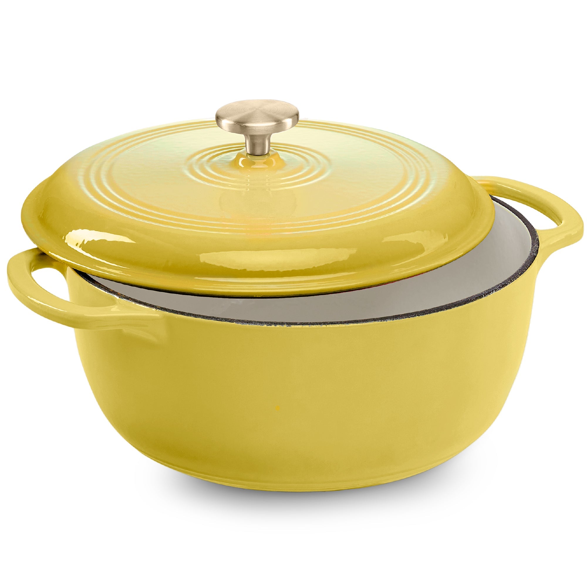 Cast-Iron Dutch Oven Kitchen Cookware w/ Enamel Handles - 7.5qt