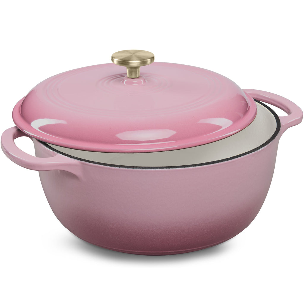 Cast-Iron Dutch Oven Kitchen Cookware w/ Enamel Handles - 6qt