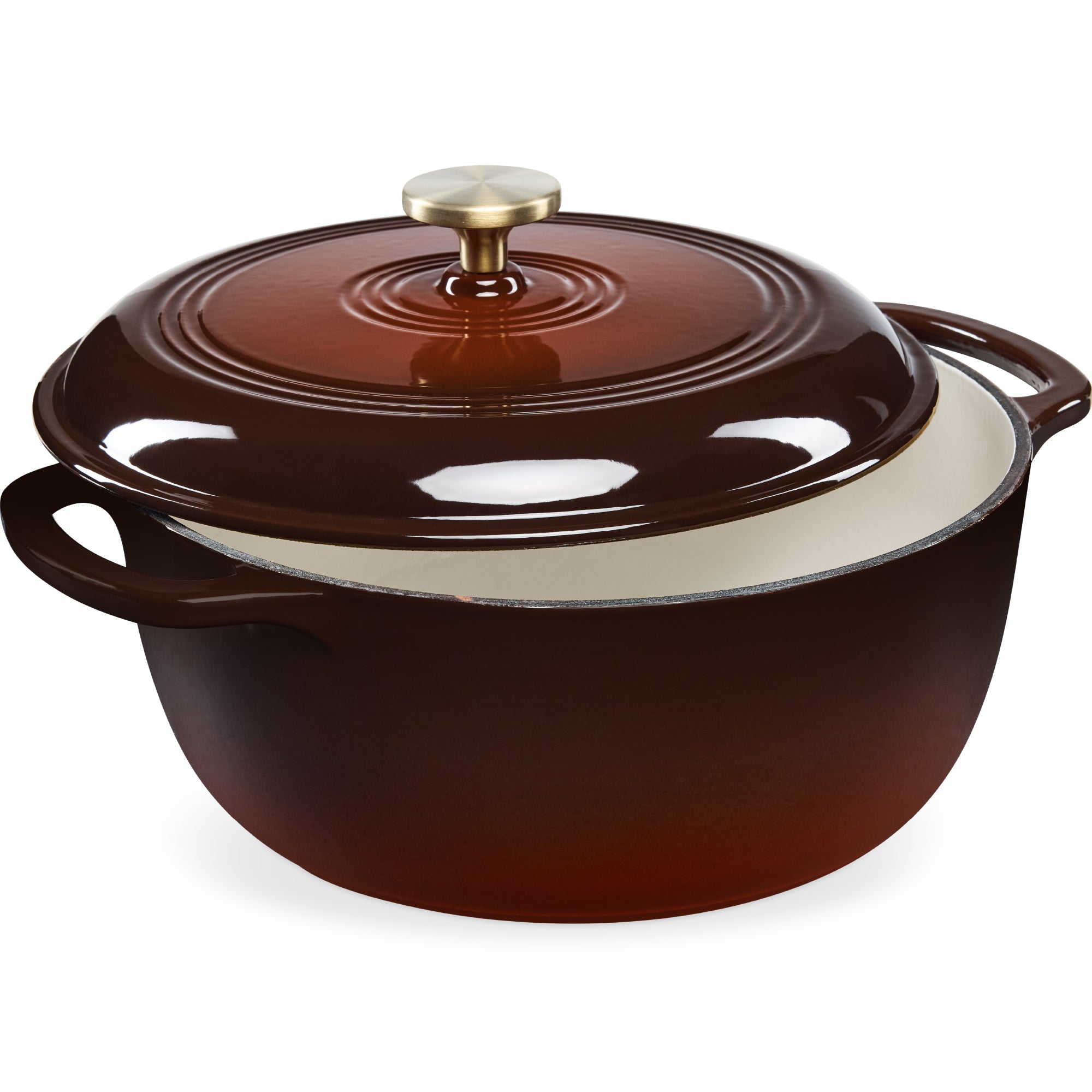 Cast-Iron Dutch Oven Kitchen Cookware w/ Enamel Handles - 7.5qt